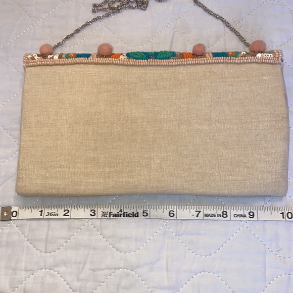 David Jeffery beaded envelope clutch with chain - Picture 3 of 7